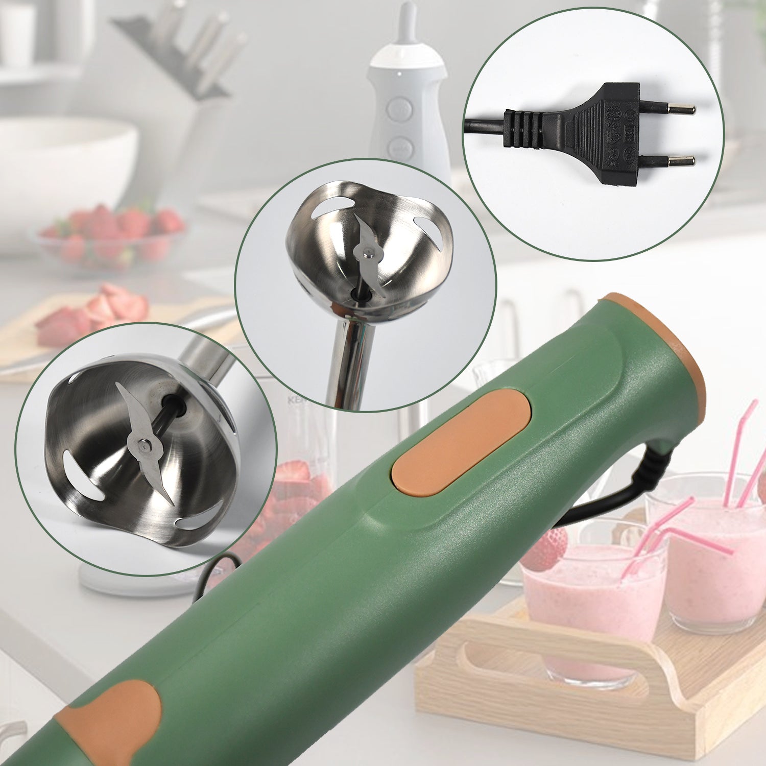 7175 Hand Blender Multi-Purpose Hand Blender, 400W Handheld Blender High Speed Blender Stainless Steel Handheld Stick Blender For Smoothies, Puree Baby Food and Soups DeoDap 7175 Hand Blender Multi-Purpose Hand Blender, 400W Handheld Blender High Speed Blender Stainless Steel Handheld Stick Blender For Smoothies, Puree Baby Food and Soups DeoDap